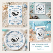 Invitation Animaux Marins Requin 1er Anniversaire | Sous l'Oc