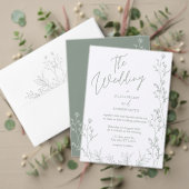 Faire-part de mariage tendance blanche et verte (Personnalisez la collection de ce créateur indépendant. Test)