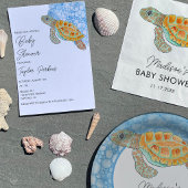 Étiquette d'adresse de retour Tortue de mer bébé a