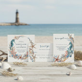 Cartons Réponse Seashell Starfish Plage Mariage Meal Choice