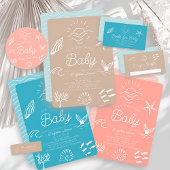 Carte D'accompagnement Sea You Soon Brown Baby Shower Book Request