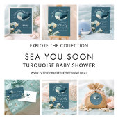 Invitation Sea You Soon Whale Ocean Turquoise Baby Shower