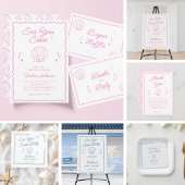 Hand getrokken Ocean Seashell Baby shower Bingo sp Kaart