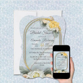 Invitation Mandalas bleu clair, rose et blanc