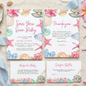 Invitation Plage de coquillages À bientôt Bébé Shower