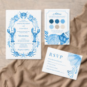 Tenture Plan de table de mariage rayé bleu côtier (Personnalisez la collection de ce créateur indépendant. )