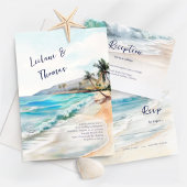 Save The Date Aquarelle Palm Tree Plage tropicale Mariage