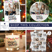 Décoration En Céramique Joyeuses Fêtes 2 Photos Lumières de Noël