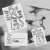 Serviette En Papier Cocktail Mariage des danseurs de salle de bal noir