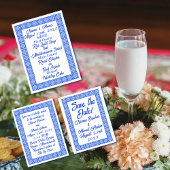 Menu Mariage Carrelage bleu marocain