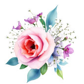 Elegant Teal Floral Beverage Menu