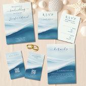 Serene Blue Abstract Wedding Program Handwaaier