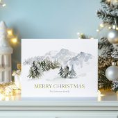Assiettes En Carton Elegant Winter Mountain Christmas