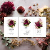 Invitation Blush Burgundy Gold Shabby Floral Mariage QR Code