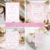 Carte De Remerciements She'll Be Here Soon Pink Shells Baby Shower