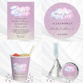 Assiettes En Carton Parties scintillant rose Elle est sur Cloud 9 Fête