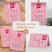 Ze is de kers op het roze Baby shower Sleutelhanger