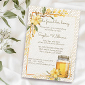 Invitation Elle a trouvé sa douche nuptiale florale jaune mie