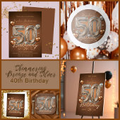 Assiettes En Carton Glitter Metallic Silver and Bronze 50th Birthday