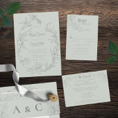 Minimalistisch met de hand getrokken wijnstokken S Menu