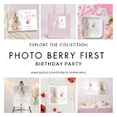 Invitation Berry First Photo Overlay 1er Anniversaire
