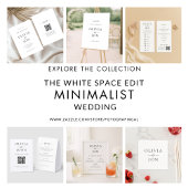 Carte D'accompagnement Modern Names QR Code Black White Wedding Details