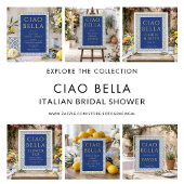 Invitation Ciao Bella Blue Mariage Italien