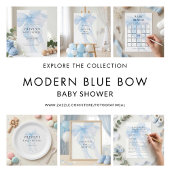 Poster Printable Blue Bow Welcome to Baby Shower