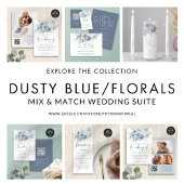 Printable Dusty Blue Florals Bruiloft Menu