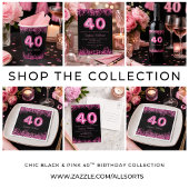 Invitation chic de fête d'anniversaire 40 ans en n