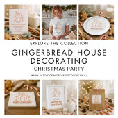 Papier Budget Doodle Gingerbread House Decorating invite