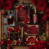 Plaque De Table Élégant Rustique Bourgogne et Or Numéro de table