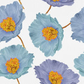 Moderne blauwe klaproos bloemige verjaardagsfeest kaart