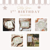 Assiettes En Carton Silly Goose 1st Birthday Green Gingham