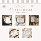 Invitation Silly Goose 1er anniversaire Neutre Floral
