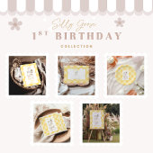 Invitation Silly Goose 1st Birthday Yellow Gingham