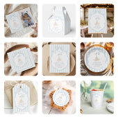 Assiettes En Carton Un sot Oie Bleu Bow premier anniversaire