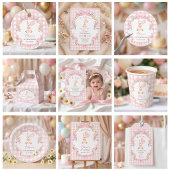 Invitation d'anniversaire de fille au ruban rose d