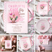 Invitation Silly Goose First Birthday Pink Girl Party