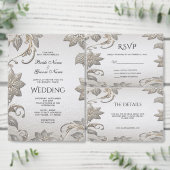 Assiettes En Carton Plaque en papier floral or argent (Personnalisez la collection de ce créateur indépendant.)