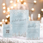 Poster Silver glace bleu pin neigeux accueil douche nupti