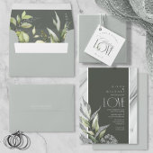 Livre D'or Mariage Silver Leaf Sage Green ID876