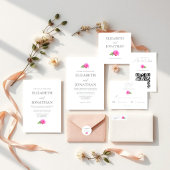 Étiquette Mariage Minimaliste Classique Rose Rose