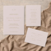 Invitation Tout En Un Mariage moderne simple rose beige (Personnalisez la collection de ce créateur indépendant. )