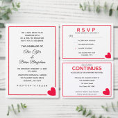 Save The Date Minimal moderne Red Heart Valentine Mariage (Personnalisez la collection de ce créateur indépendant.)