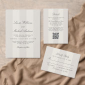 Serviette En Papier Simple Beach Sand Neutral Cabana Stripes Wedding (Personnalisez la collection de ce créateur indépendant. )
