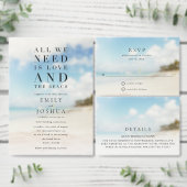 Carte D'accompagnement Mariage de plage simple (Personnalisez la collection de ce créateur indépendant.)