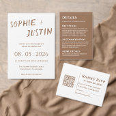 Invitation Minimaliste Boho Élégant Écriture Mariage (Personnalisez la collection de ce créateur indépendant. )