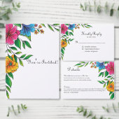 Invitation Code QR de mariage simple fleurs lumineuses printe (Personnalisez la collection de ce créateur indépendant.)
