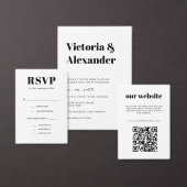 Cartons Réponse Mariage de choix de repas noir et blanc simple et  (Personnalisez la collection de ce créateur indépendant.)